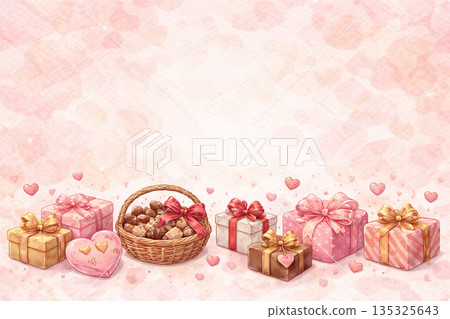 情人節系列：情人節背景，附禮盒 135325643
