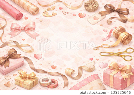 情人節系列：僅包含包裝材料的成人情人節背景 135325646
