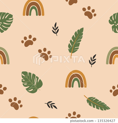 tropical baby boho vector pattern tropical baby boho vector pattern 135326427
