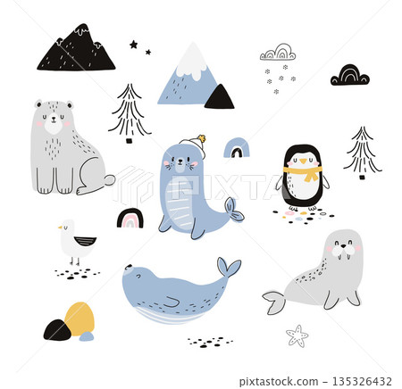 arctic animals baby vector clipart arctic animals baby vector clipart 135326432