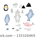 arctic animals baby vector clipart 135326469