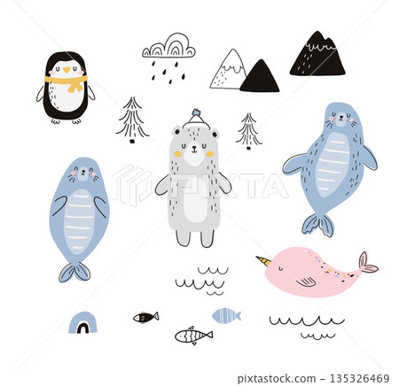 arctic animals baby vector clipart arctic animals baby vector clipart 135326469