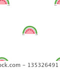 watermelon slices vector seamless pattern 135326491