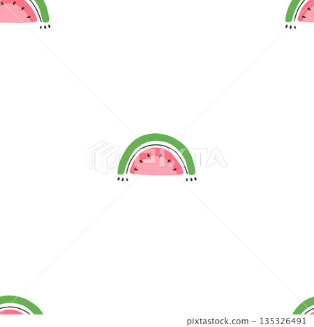 watermelon slices vector seamless pattern 135326491