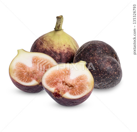 Fresh common fig (Ficus carica) isolated on white background Fresh common fig (Ficus carica) isolated on white background 135326793