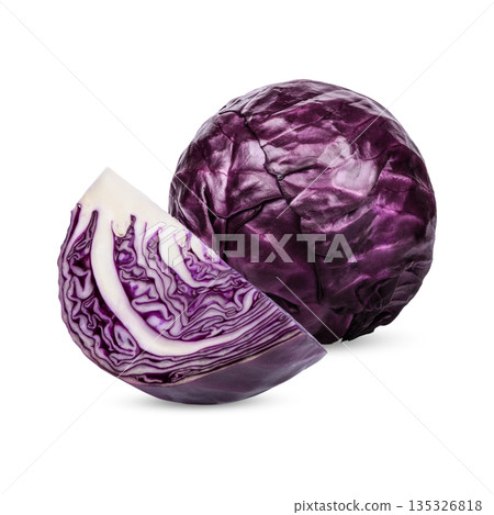 Fresh purple cabbage isolated on white background Fresh purple cabbage isolated on white background 135326818