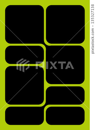 Rounded Corner Bento Grid Vector Layout Set. Colorful Geometric Collage Templates With Modern Trendy Composition For Posters, Covers, And Digital Design 135327138