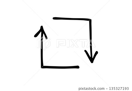 Stylish hand-drawn arrow material 135327193