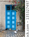 Traditional blue gate in Bizerte medina, Tunisia 135327497