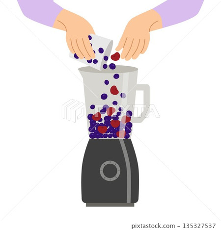 Making smoothies in a blender. Making smoothies in a blender. 135327537