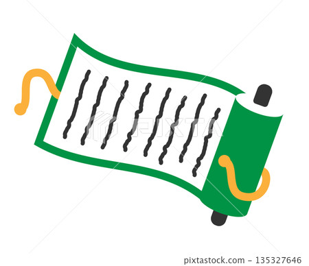 以忍者捲軸為靈感的可愛日式插畫素材。 135327646