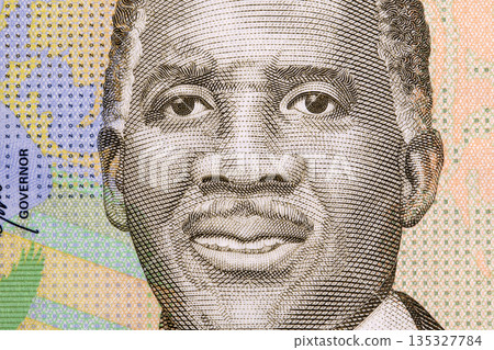 Lynden Oscar Pindling a closeup portrait from Bahamian money Lynden Oscar Pindling a closeup portrait from Bahamian money 135327784