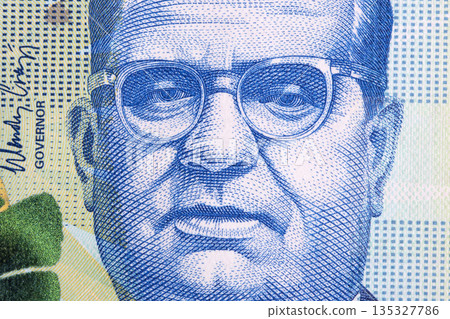Stafford Sands a closeup portrait from Bahamian money Stafford Sands a closeup portrait from Bahamian money 135327786