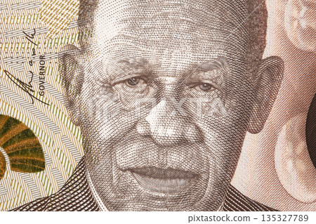 Arthur Dion Hanna a closeup portrait from Bahamian money Arthur Dion Hanna a closeup portrait from Bahamian money 135327789
