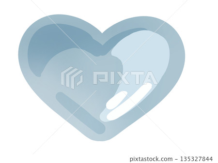 淺藍色心形插圖 png 素材 135327844