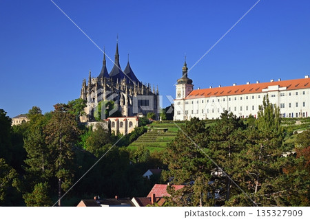 View of Kutna Hora with Saint Barbara's Church that is a UNESCO world heritage site, Czech Republic. Historic center of Kutna Hora, Czech Republic, Europe. View of Kutna Hora with Saint Barbara's Church that is a UNESCO world heritage site, Czech Republic. Historic center of Kutna Hora, Czech Republic, Europe. 135327909