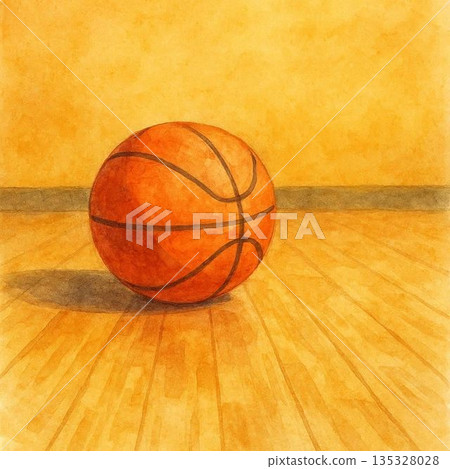 體育館地板上的籃球 135328028