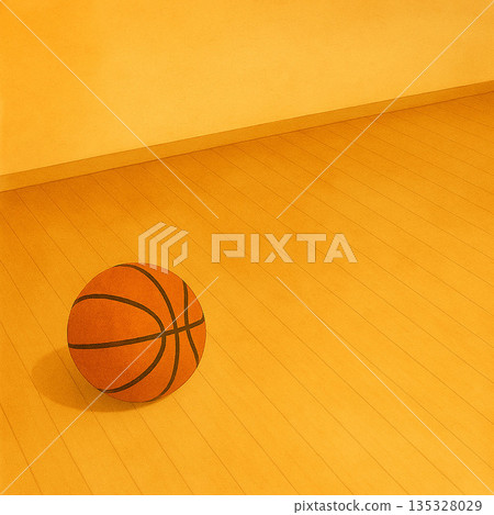 體育館地板上的籃球 135328029