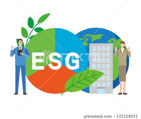 Corporate ESG image illustration Corporate ESG image illustration 135328031