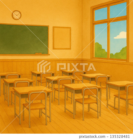 A classroom with a blackboard A classroom with a blackboard 135328481