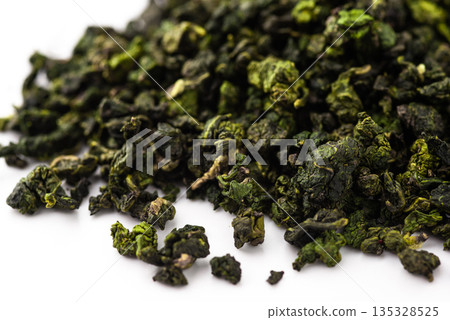 Chinese oolong tea on white background Chinese oolong tea on white background 135328525