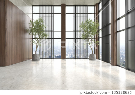Modern style conceptual reception interior room 3d illustration 135328685