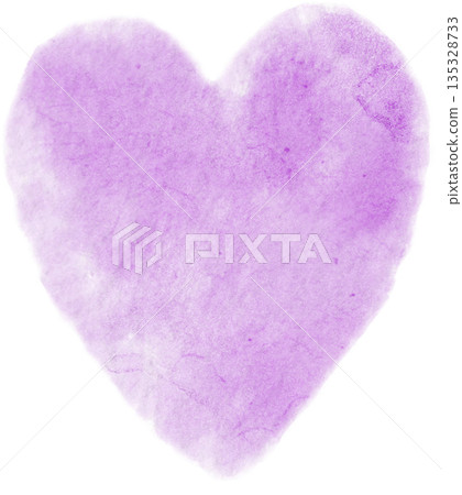 a hand-drawn watercolor lilac heart a hand-drawn watercolor lilac heart 135328733