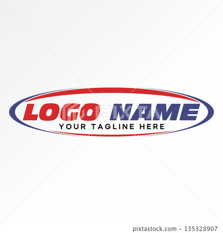 Ellipse swoosh emblem sport badge template race garage automobile performance logo design graphic concept creative premium vector stock image top sell 135328907