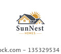 SunNest Homes Logo. Modern Real Estate, Residential Housing Property Branding 135329534