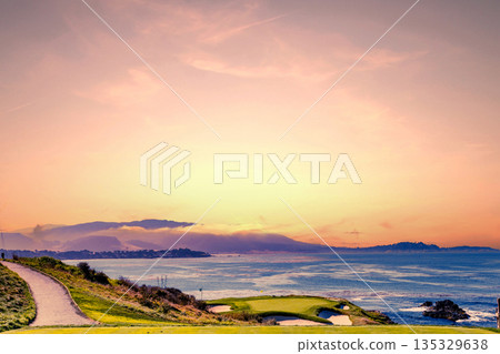 Pebble Beach golf course, Monterey, California, USA Pebble Beach golf course, Monterey, California, USA 135329638