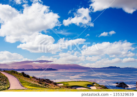 Pebble Beach golf course, Monterey, California, USA Pebble Beach golf course, Monterey, California, USA 135329639