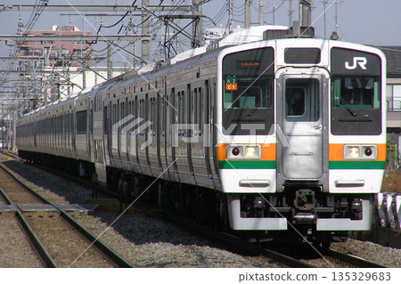 [JU] Takasaki Line 211 series train (provisional C formation with green cars installed) 135329683