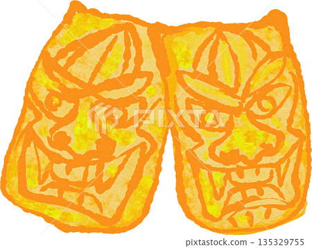 Namahage rice cracker illustration 135329755