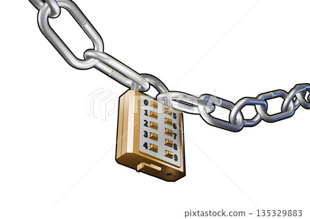 Security image (button padlock type push-button lock) on white background Security image (button padlock type push-button lock) on white background 135329883