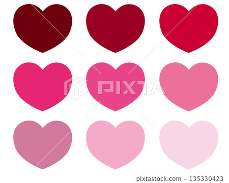 Heart mark set pink & red 135330423