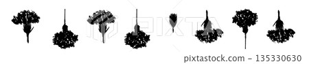 Mother's Day carnation hand-drawn monochrome illustration material (frame, wreath, bouquet, etc.) Mother's Day carnation hand-drawn monochrome illustration material (frame, wreath, bouquet, etc.) 135330630