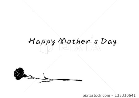 Mother's Day carnation hand-drawn monochrome illustration material (frame, wreath, bouquet, etc.) Mother's Day carnation hand-drawn monochrome illustration material (frame, wreath, bouquet, etc.) 135330641