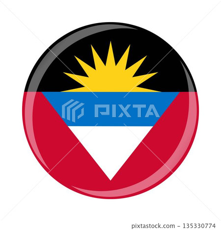 Antigua and Barbuda national round circle flag emblem official icon 135330774