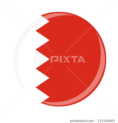 Bahrain national round circle flag emblem official icon 135330801