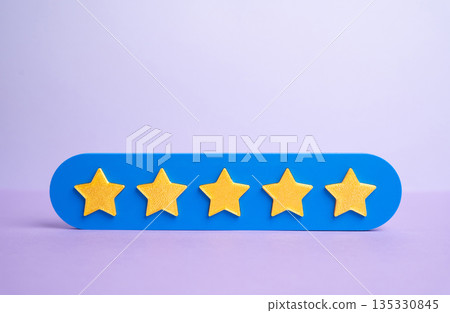 Five out of five stars. Business and purchase reviews. Customer satisfaction symbol, trusted rating system and social proof. Quality assurance, reputation management and confident buying Five out of five stars. Business and purchase reviews. Customer satisfaction symbol, trusted rating system and social proof. Quality assurance, reputation management and confident buying 135330845