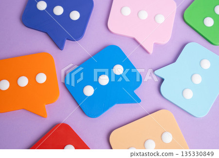 Comments and feedback. People's opinions and thoughts. User generated content concept, engagement culture and open dialogue. Reviews, reactions and collective perception shaping brands 135330849