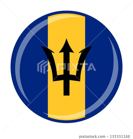 Barbados national round circle flag emblem official icon 135331188