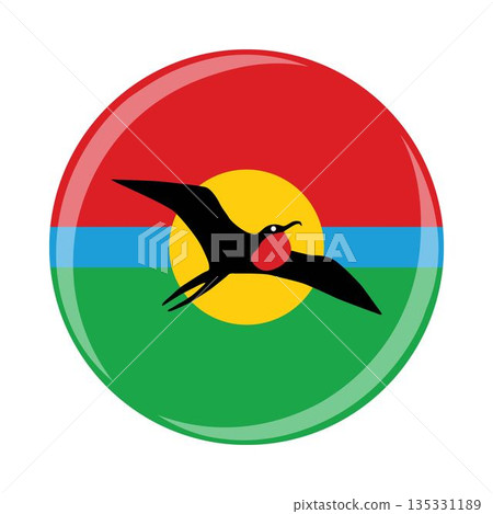 Barbuda national round circle flag emblem official icon 135331189