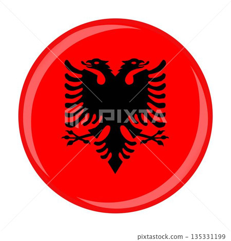 Albania national round circle flag emblem official icon 135331199