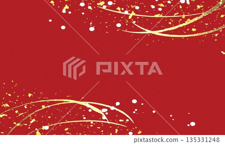 紅色背景上的金色線條和白色氣泡向量圖 135331248