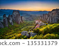 Meteora Panorama and Sunset 135331379