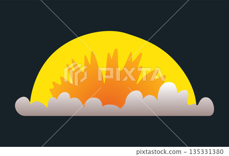 Explosion animation. Animation for game of the explosion effect. Cartoon animation for game. Exploding effect. Hand drawn vector illustration 135331380