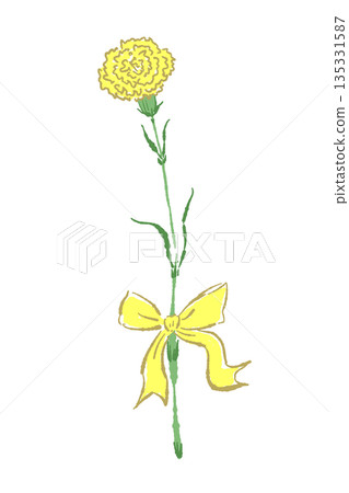 母親節黃色康乃馨手繪彩色插畫(相框、花環、花束等) 母親節黃色康乃馨手繪彩色插畫(相框、花環、花束等) 135331587