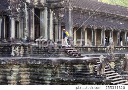 Tourists Visiting Angkor Wat Temple Complex In Siem Reap, Cambodia. 135331820