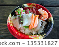 A gorgeous seafood bowl with a vibrant seafood color 135331827